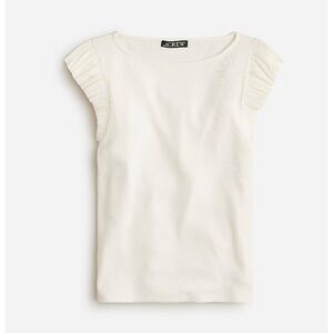 Jcrew Vintage rib ruffle boatneck tank top